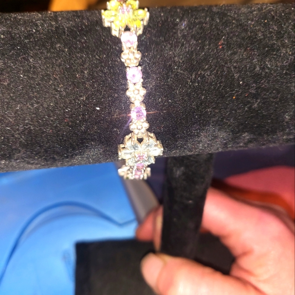 925 multicolored gemstone bracelet